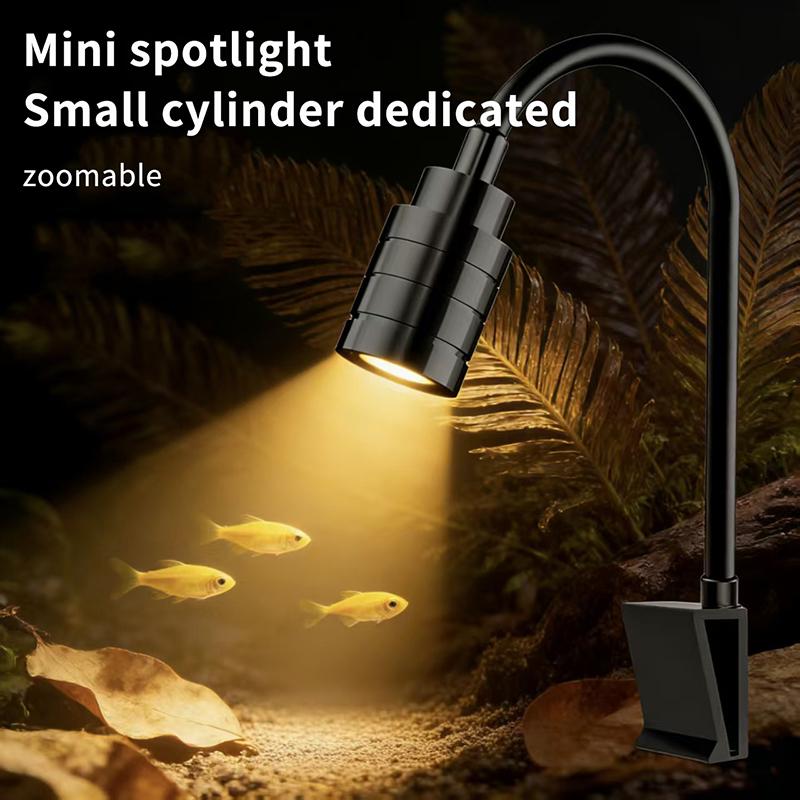Aquarium Fish Lamp - 3W Südamerikanischer Aquarium-Spotlight, 3-Farben-LED-Aquariumlampe, Fokusbeleuchtung, praktisches