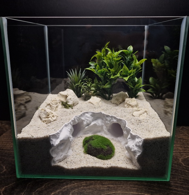 Aquarium Fishland - 2-in-1 Wasser- und Landversteckhöhle, sicheres Reptilienversteck