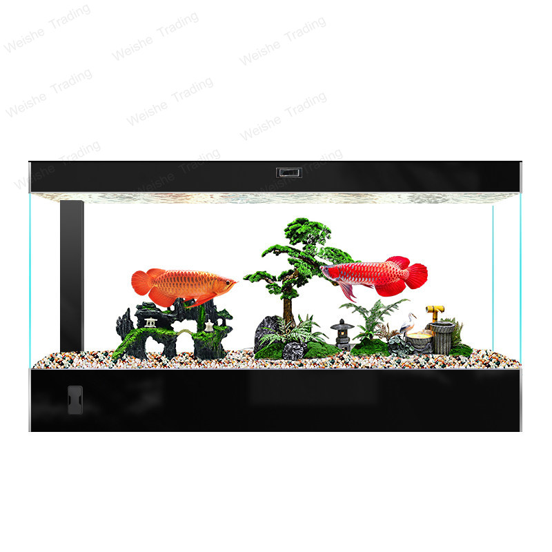 All Fish In Aquarium - Großes Bodenstehendes Goldfisch-Aquarium, Selbstreinigender Öko-Tank mit
