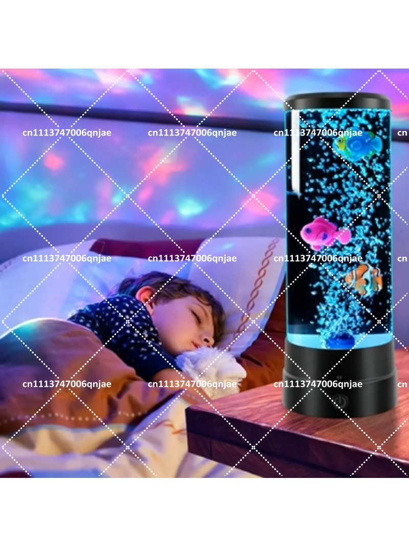 Aquarium Fish Lamp - Simuliertes LED-Elektronik-Aquarium mit Farbwechsel, Blasenfisch-Lampe, Quallen-Nachtlicht