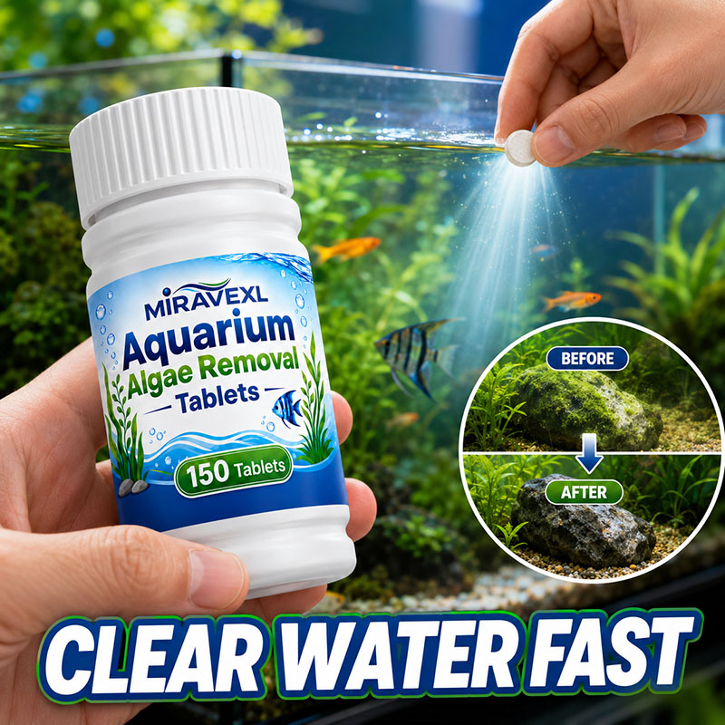 Live Fish Aquarium - MIRAVEXL 150 Aquarium-Algenentfernungstabletten, Sicherer Algenkiller-Reiniger, Schnelle